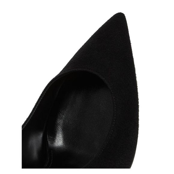 SAINT LAURENT Womens Black Anja Pointed Toe Stiletto Slip On Leather Pumps 42 - Picture 4 of 4